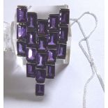 SILVER PENDANT. Amethyst and silver pend