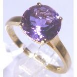 PLATED COLOUR CHANGE RING. 14 ct gold on