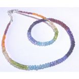 SILVER NECKLACE. Multi gem and silver ne