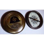 BRASS COMPASS. Brass German compass D: