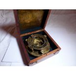 BRASS COMPASS. Brass box compass marked