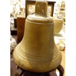 LARGE CAST BRASS BELL. Large cast brass