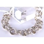 Sterling silver solid fancy link bracele