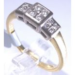 18 ct gold heavy set twelve diamond ring