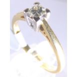 18 ct gold 0.20 ct princess cut diamond