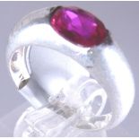 Sterling silver synthetic ruby and solit