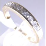 9 ct gold 0.25 ct channel set diamond ha