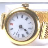9 ct gold ladies wristwatch on 9 ct gold
