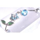 Sterling silver fancy belly bar