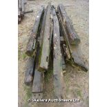 *APPROX FIFTEEN RECLAIMED OAK FEATURE BEAMS OF VARIOUS LENGTHS, THE LONGEST 4570MM