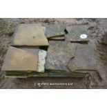 *WEATHERED INDIAN SANDSTONE CRAZY PAVING, APPROX 8 SQ METRES