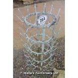 *GALVANISED WINE BOTTLE RACK, 1200MM HIGH