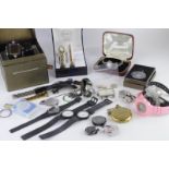 *Selection of approximately fourteen timepieces including three boxed wristwatches, together with