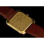 18ct yellow gold gentlemen's Vacheron Constantin wristwatch, cushion shaped brushed finish dial with