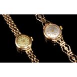 Two 9ct gold ladies' Accurist wristwatches, gross weight approximately 25.5 grams