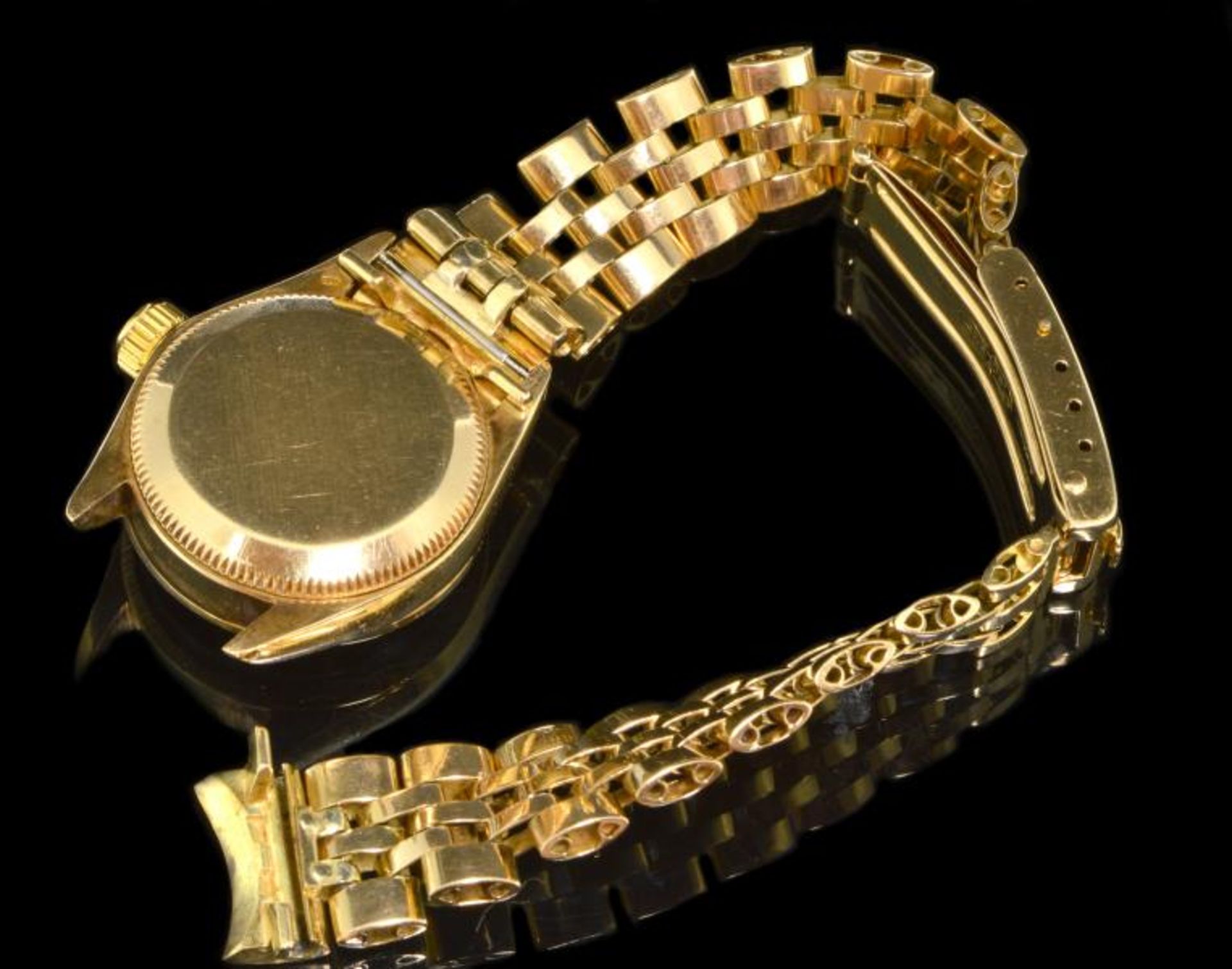 Ladies' 18ct Rolex Datejust, Rolex set diamond dot dial, engine turned bezel, plexi  glass, model - Image 2 of 2