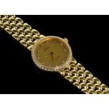 Ladies' 18ct diamond set Omega De Ville, circular gilt dial with diamond dot hour markers, diamond