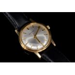Gentlemen's Garrard presentation wristwatch, circular silvered dial with baton hour markers, 17