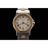 Ladies' Cartier automatic wristwatch, circular dial with Roman numerals, date window situated at