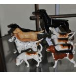 Beswick dogs: dalmation, doberman, fox hounds, retriever, labradors. (10)