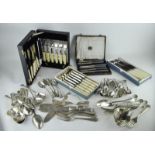 A quantity of plated cutlery including two sets of six "Adosa" knives (6 table knives and 6