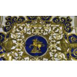 A Hermes "Les Tuilleries" scarf, designed by Joachim Metz, twill silk with rolled edges, navy blue