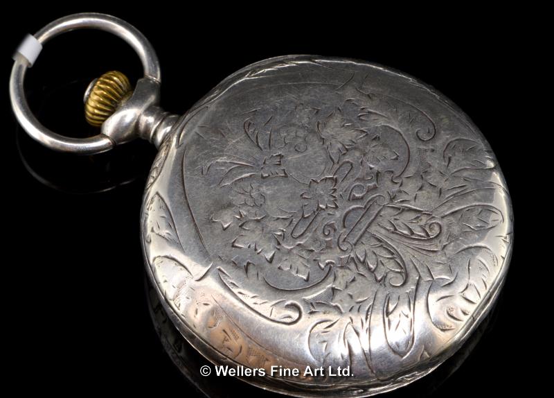 *Unusual Zenith full hunter pocket watch, 800. stamped engraved silver case, continental and - Image 2 of 8