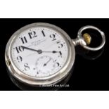 *Unusual Zenith full hunter pocket watch, 800. stamped engraved silver case, continental and
