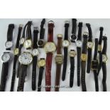 *Bag containing approximately twenty ladies' wristwatches on leather straps, including Lorus,