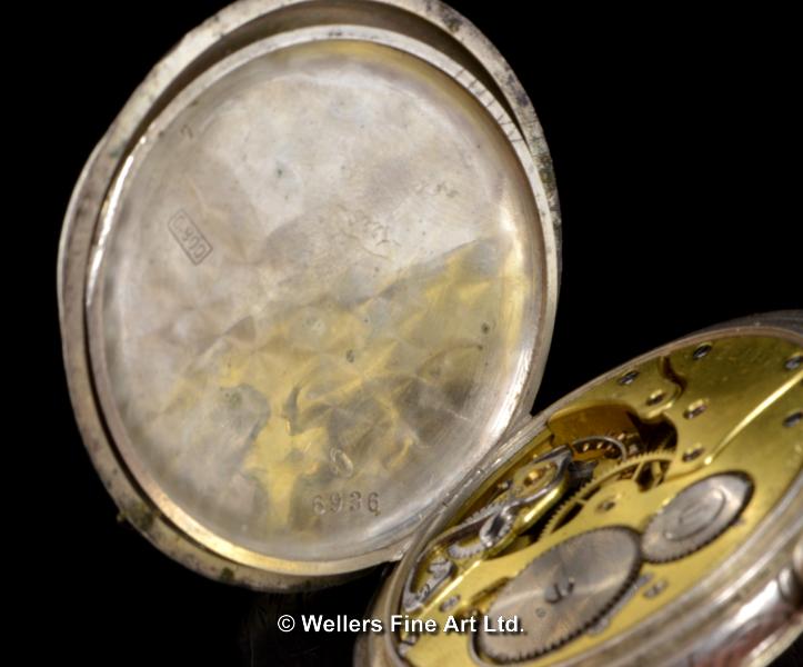 *Unusual Zenith full hunter pocket watch, 800. stamped engraved silver case, continental and - Image 8 of 8