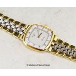 Ladies' Rotary wristwatch, a square dial with Roman numerals, on a stainless steel bi-colour