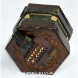 *A Wheatstone 48 button rosewood concertina with fretwork ends, number 11268 (Lot subject to VAT)