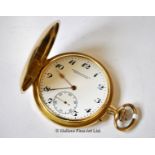 18ct gold pocket watch, gross weight 84.4 grams, diameter 52mm, a/f - glass missing