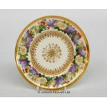 A Sevres cabinet plate, circa 1825, the rim painted with lilacs and roses, 15cm diameter