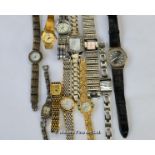 Bag containing a selection of eleven ladies' wristwatches, including Rotary and Seiko