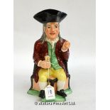 A 19th Century Ralph Wood type toby jug of Toby Philpot, 29cm tall.