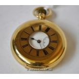 18ct gold half hunter pocket watch, gross weight 105.2 grams, diameter 50mm