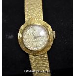 Ladies' Rolex 18ct gold wristwatch, circular gold coloured dial with baton hour markers, gross