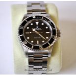 Rolex Oyster Perpetual Submariner gentlemen's stainless steel bracelet watch, black dial and