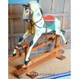 Haddon dapple grey rocking horse on safety rocker, 121cm tall.