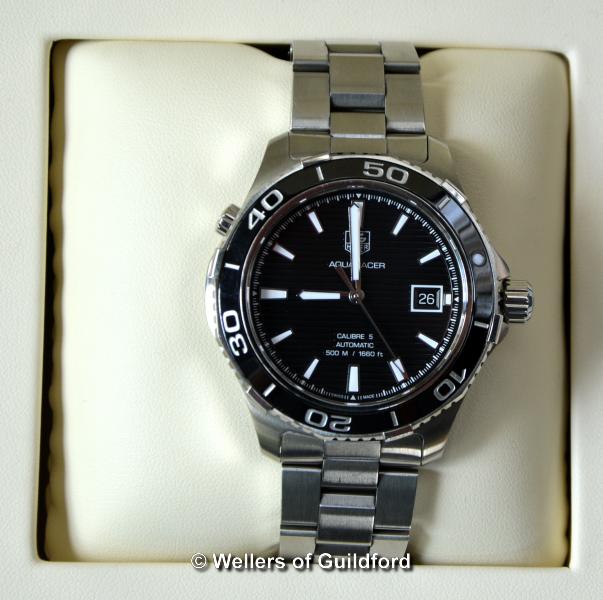 *Tag Heuer Aquaracer gentlemen's stainless steel wristwatch, calibre 5, automatic, 500m/1600ft,