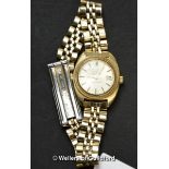 Ladies' Omega Constellation wristwatch, circular champagne colour dial with baton hour markers and