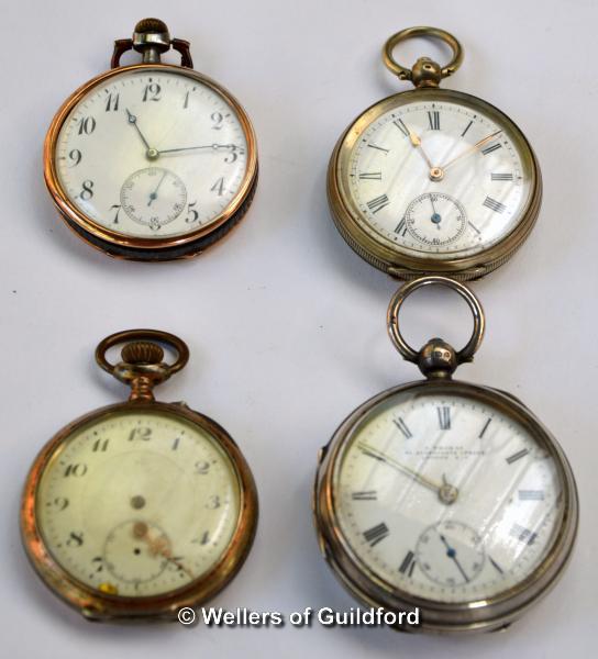 Silver pocket watch, the white enamel dial signed Thomas, Aldergate, London; an 800 standard white