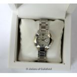 *Gc ladies' stainless steel bracelet watch, round mother of pearl dial with two subsidiary dials,