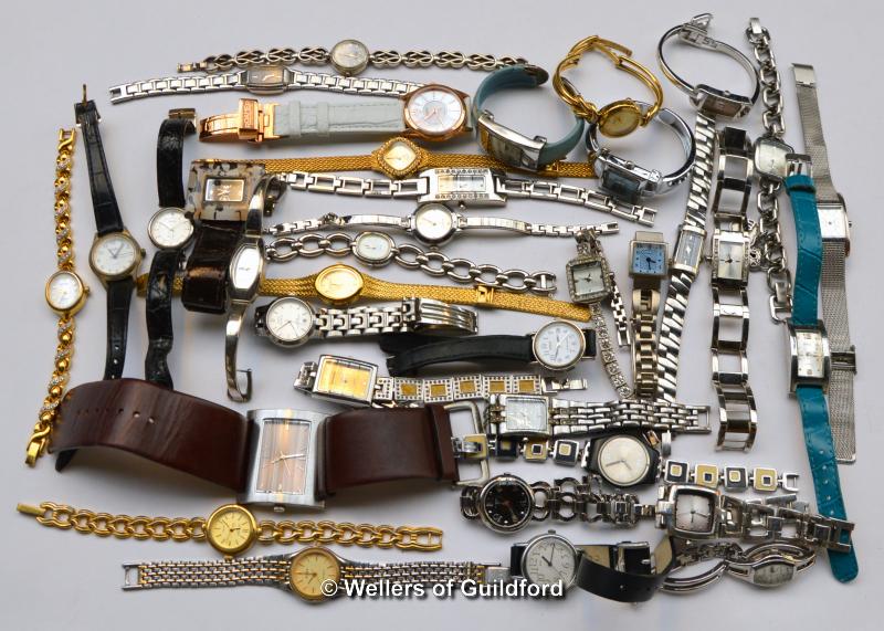 Bag containing approximately thirty-six ladies' watches, including Roamer Supernova