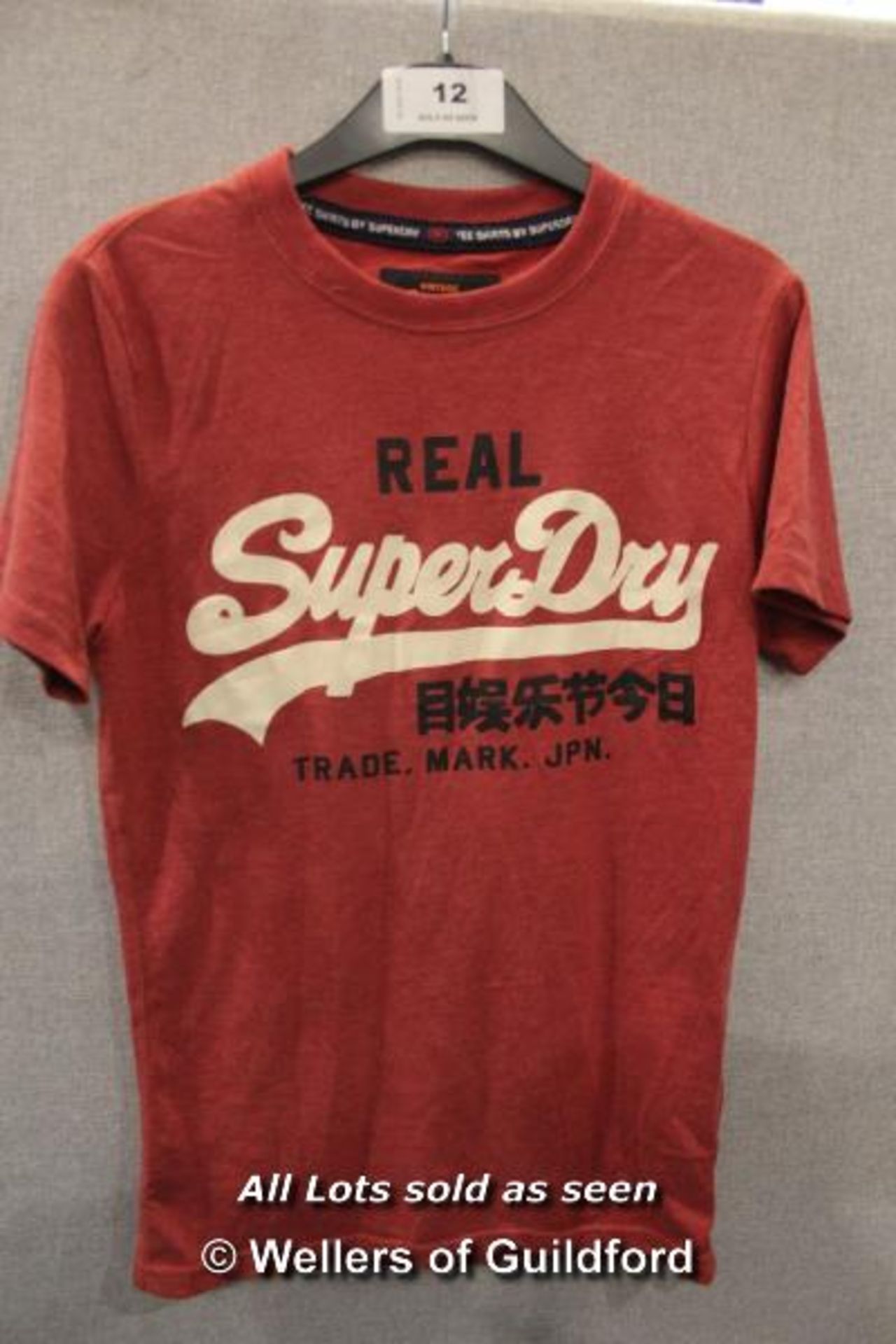 *GENTS NEW SUPERDRY RED CREW NECK T-SHIRT - S