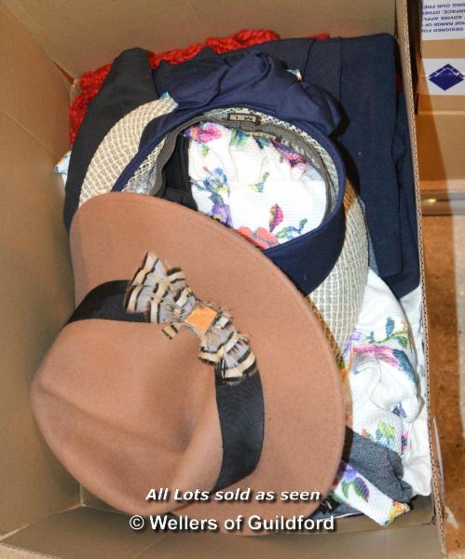 BOX OF HATS AND ACCESSORIES