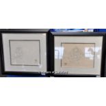 Animation - two framed and glazed Warner Bros original production drawings "Merrie Melodies Starring