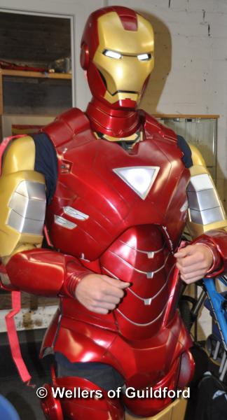 *Full size fibreglass Marvel's Ironman costume for adults complete with light up eyes and chest (Lot