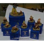 Arden Sculptures: Snow White and the Seven Dwarfs, boxed, as new.